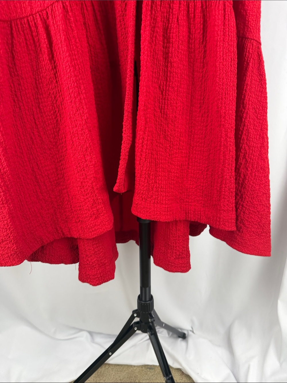 Anthropologie Red Midi Button-Front Dress - Picture 4 of 9
